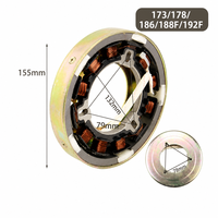173F 178F 186F 188F 192F Luftgekühlter Dieselmotor Schwungrad-Generator Magneto-Stator-Rotor-Baugruppe für Motorhacken und Kultivatoren