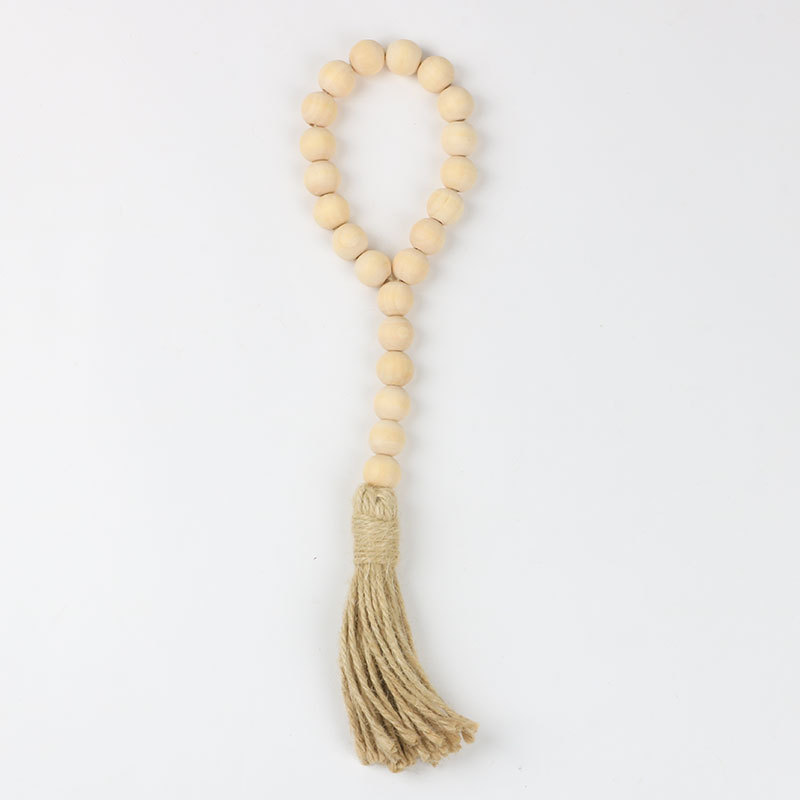 Gland en perles de bois de 30 cm (perles en bois de 16 mm)