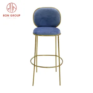 Лидер продаж, высокий стул в скандинавском стиле, металлический бархатный стул с золотой основой, роскошная бархатная плюшевая подушка, барный стул