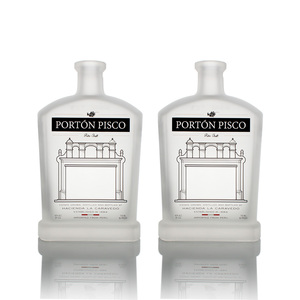 Bouteille <span class=keywords><strong>en</strong></span> verre de vodka de 750ml avec bouchon <span class=keywords><strong>en</strong></span> aluminium ROPP Surface givrée bon marché pour pots à eau à poignée de décalcomanie - Product Image 2