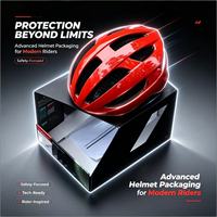 Boîte d'emballage rigide pliable et peu encombrante pour casque de moto, personnalisable et à plat, avec gaufrage, pour l'expédition