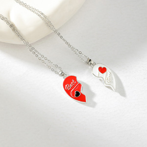 <b>Best</b> <b>Friend</b> Heart Magnetic Pendant <b>Necklace</b> Silver Chain Unisex Gift Jewelry Style 1 2 3 <b>4</b> 5 - Product Image 3