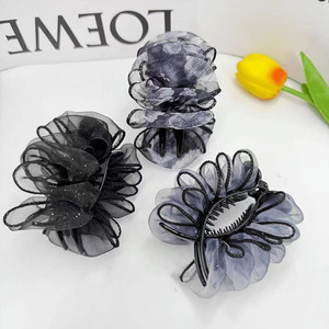 French autumn and winter new style tulip ball clip temperament fashion elegant mesh cloud medium grab clip hairpin headdress - Product Image 1