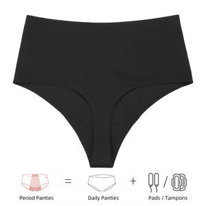 Braguitas menstruales personalizadas de cintura alta, tipo culotte, de bambú, a prueba de fugas, para el período menstrual, tipo tanga. - Product Image 1