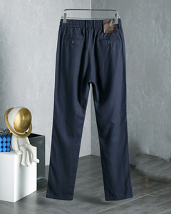 <span class=keywords><strong>Pantalon</strong></span> long homme en <span class=keywords><strong>lin</strong></span>, nouveau style d'été, taille élastique, athlétique, décontracté, frais, infroissable, coupe droite, taille haute, de créateur # L P-7726 - Product Image 2