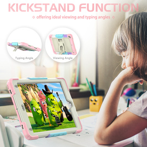 Étui pour tablette à visionnement multi-angle pour <span class=keywords><strong>iPad</strong></span> <span class=keywords><strong>Pro</strong></span> 9.7 / Air <span class=keywords><strong>2</strong></span> / 5e et 6e génération avec coque de protection en PC + silicone durable - Product Image 2