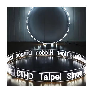 Letrero de luz de neón acrílico LED personalizado | Forma de arco de anillo circular colgante | Letrero de letra luminosa para decoración de pared - Product Image 1