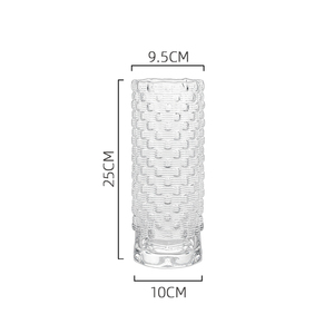 <span class=keywords><strong>Vase</strong></span> en verre transparent avec texture tissée Vases de table en verre de luxe Décoration Vases de bouteille de fleur - Product Image 6