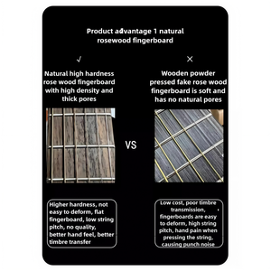 Jello gitar akustik 2 41 inci kiri dengan Fingerboard kayu hitam dan bodi Maple Top Solid gaya klasik dengan harga murah - Product Image 5