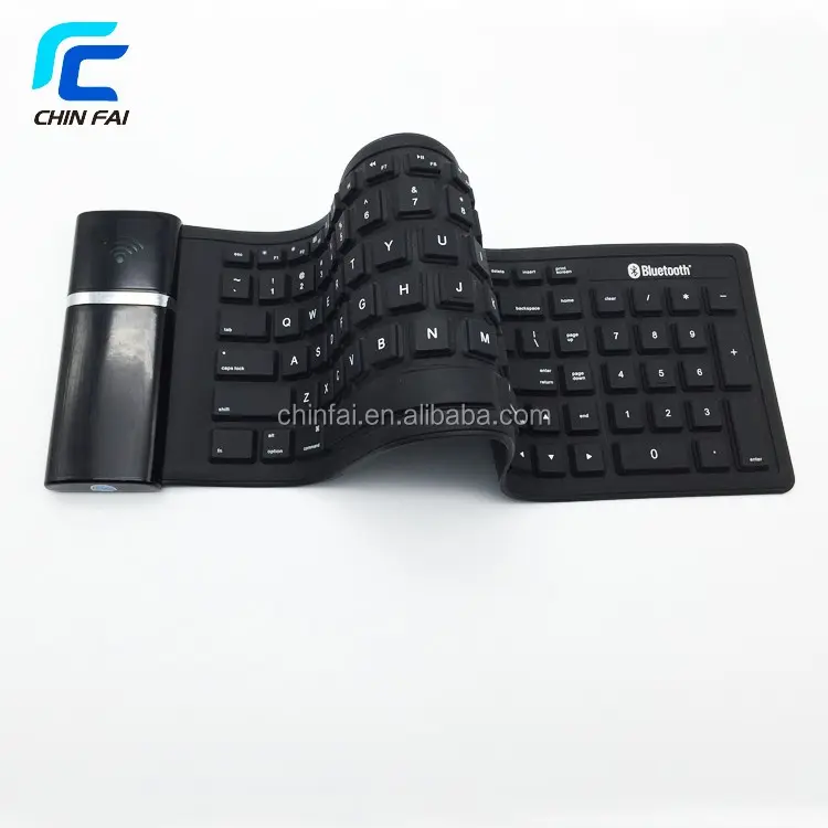 Multi-Color Wireless Keyboard Foldable Silicone Roll-Up Flexible Keyboard Computer Accessories
