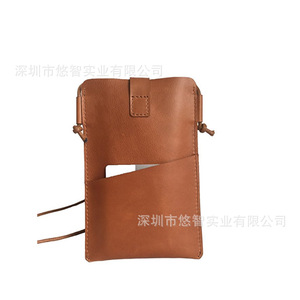 Funda para teléfono de cuero PU, funda para teléfono con cordón, mini bolsa/billetera de almacenamiento, funda minimalista de cuero para teléfono. - Product Image 5