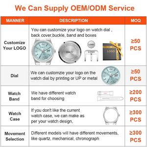 Reloj de Cuarzo de Acero Inoxidable Luminoso de Lujo de Marca Privada de Alta Calidad con Logotipo Personalizado, Movimiento Japonés de 5 ATM para Hombre - Product Image 3