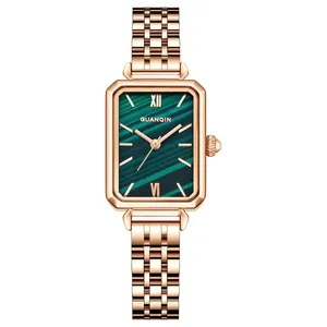 Guanqin 19165 뜨거운 판매 새로운 여자의 석영 시계 스포티 한 스타일 녹색 시계 사용자 정의 로고 이름 여자 시계