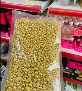 Vente en Gros de Perles de Sucre Décoratives Série Dorée, Mélange pour Pâtisseries Occidentales, Desserts, Gâteaux, Crèmes Glacées et Biscuits - Product Image 5