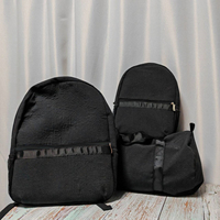 Noir Seersucker sac polochon Portable bagages à la mode rayures sac à main 25 pièces Lot CN/GA entrepôt enfants sac de voyage DOM106-1494