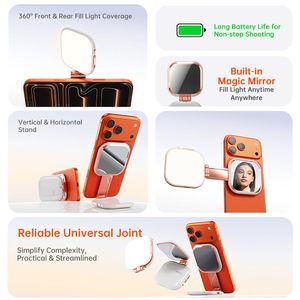 3 In 1 Magnetic Selfie Fill Light <b>Mirror</b> with Phone Stand - Product Image 2