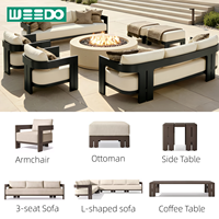 Modernes Aluminium-Outdoor-Sofa-Set mit Wasserfesten Schnelltrocknenden Kissen, Langlebige Umweltfreundliche Gartenmöbel für Villa und Hof