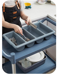 Organizador de Cubiertos de 4 Compartimentos, Bandeja de Almacenamiento para Cocina, Organizador de Cubiertos para Cajones, Organizador de Cubiertos para Vajilla - Product Image 2