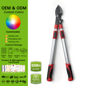 6 Level <strong>Telescopic</strong> <strong>Loppers</strong> 65 Manganese Steel Heavy Duty Branch Trimmer Rubber Anti-Slip Grip Hedge Shears Garden Fruit <strong>Tree</strong> - Product Image 1