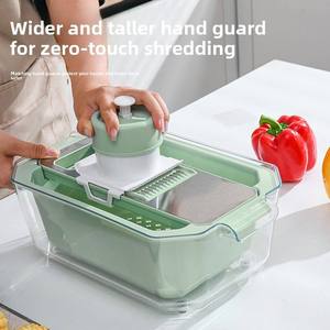 <span class=keywords><strong>Coupe</strong></span>-légumes manuel multifonction 6-en-1 : Hachoir à oignon, mandoline, panier de drainage – Outil de préparation alimentaire sûr et efficace - Product Image 2