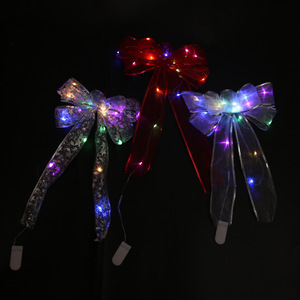 Led pita Natal untuk dekorasi pohon gantung warna-warni hadiah ornamen gantung perak cap pita tepi kawat Natal - Product Image 4