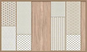 Murale da Parete Moderno con Motivo Geometrico in Seta per Ristorante Giapponese, Impermeabile, Facile da Installare, Design Grafico Personalizzabile - Product Image 4