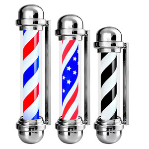 Barber Pole waterproof Hair salon shop wall American <b>star</b> decorative light black and white striped entrance indicator light - Product Image 6