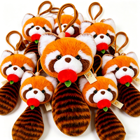 UYEAH OEM Porte-clés Panda en Peluche Douce, Breloque pour Sac, Voiture, Sac à Dos, Cadeau pour Enfants, Porte-clés Panda Rouge Mignon Personnalisé