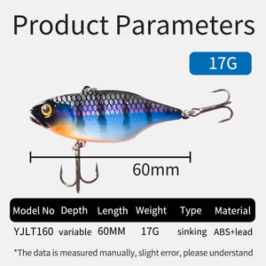 Esca da Pesca VIB 60mm 17g, Esca Rigida per Acqua Salata, Esca Artificiale Vibrante per Bass, Esca con Sonaglio per Pesca in Acqua Dolce - Product Image 5