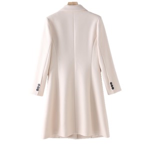 Women's Long Trench Coat Grey Solid Color Medium Thickness Polyester Woven Autumn Winter Outerwear Slim Fit Straight Cut - Product Image 5