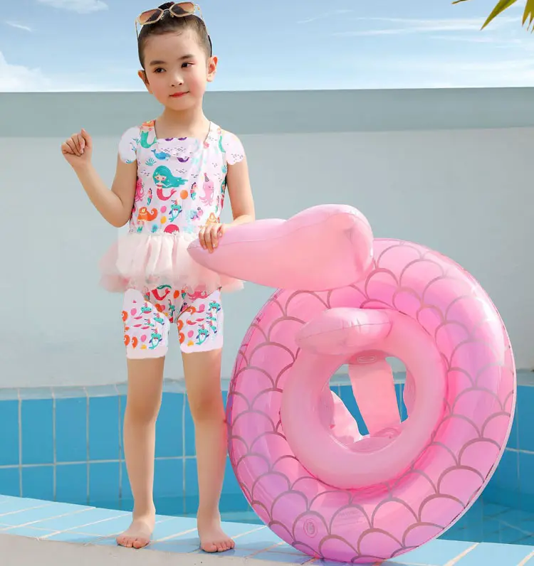 Yeni tasarım şişme çocuk mermaid yüzme simidi mermaid çocuklar yüzmek tüp mermaid bebek koltuğu yüzmek yüzen