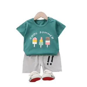 2023 New children's summer set boys short -sleeved set pure cotton girl T-shirt trend short pants children's summer clothing