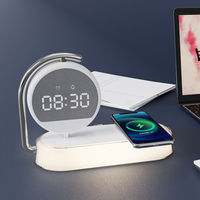 GREATYYT 2025 Smart 15W LED Desktop Wekker Draagbare Opvouwbare Oplader 3-in-1 Draadloos Opladen Aanpasbare Logo Night