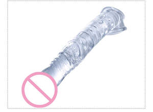 Erotische Produkte Lieferant dicke Penis Extender Ärmel wieder verwendbare extra gerippte Spike Kristall Kondom für Männer Penis ring - Product Image 6