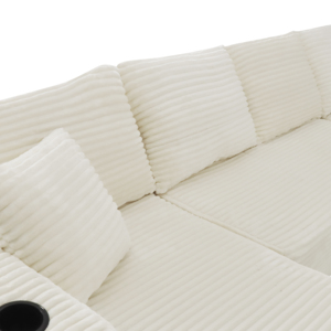 Canapé sectionnel en tissu peluche moderne et minimaliste, en forme de nuage, surdimensionné, en U, compressé sous vide, livré en boîte pour salon - Product Image 2