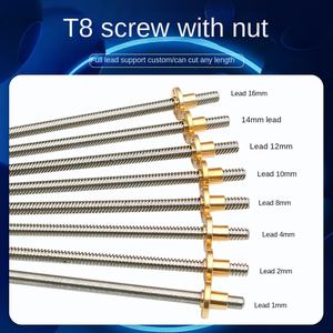 304 ステンレス鋼 T8 台形ネジ 300mm 500mm 1000mm 3D プリンタ自動化機器のネジ切り用ナット - Product Image 2