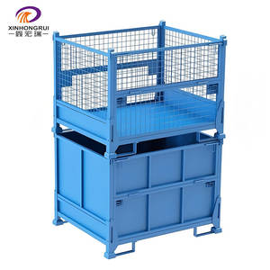 कारखाने प्रत्यक्ष धातु स्टील पैलेट भंडारण कंटेनर कार्गो भंडारण उपकरण टिकाऊ पैलेट ट्रॉली 1000 किलोग्राम क्षमता पाउडर लेपित - Product Image 1