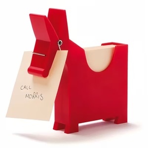Mule Notepad Clip Red Plastic Memo Holder Desk Organizer For Office Home Use - Product Image 3
