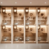 Conception d'intérieur sur mesure de haute qualité pour hôtel pour animaux, étagères de présentation haut de gamme pour animalerie, mobilier de salle d'exposition avec éclairage, rénovation de magasin