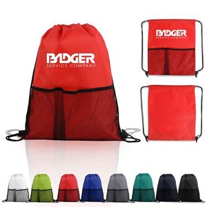 Customizable Nylon Mesh <b>Drawstring</b> <b>Backpack</b> with Double Shoulder Straps for Advertising Promotions - Product Image 2