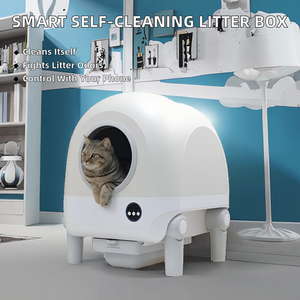 थोक 10 पीसी सफेद 70l 10 किलोग्राम स्व-सफाई बिल्ली कूड़े बॉक्स गंध नियंत्रण स्मार्ट स्पायर रिमोट कंट्रोल एंड्रॉइड लिटर/टोफू/बेंटनाइट - Product Image 2