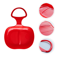 Vente Chaude Traîneau en forme de cuillère vert vif avec poignée annulaire monobloc en plastique lisse pour pelouse, sable, neige, jouet de descente pour enfants
