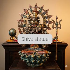 Grande Statua di <span class=keywords><strong>Buddha</strong></span> da Esterno da 50 Pollici, Scultura in Metallo, Design Personalizzabile Disponibile, Statua di Shiva e Parvati - Product Image 3