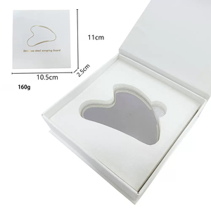 Outil de massage facial Gua Sha en acier inoxydable avec logo personnalisé, pour raffermir <span class=keywords><strong>la</strong></span> peau et lifter le visage, forme cœur personnalisée - Product Image 3