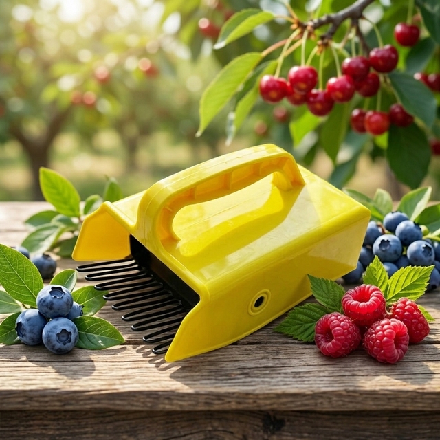 DIY Yellow Plastic Blueberry Shovel Berry Pickers with Ergonomic Handle Manual Garden Tool Set for Easier Berry Picking