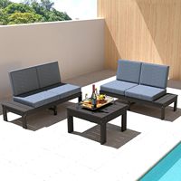 Ensemble de 5 tables et chaises de bar réglables en HDPE pour extérieur, résistant aux intempéries, idéal pour patio, balcon, jardin et bord de piscine - Stock US