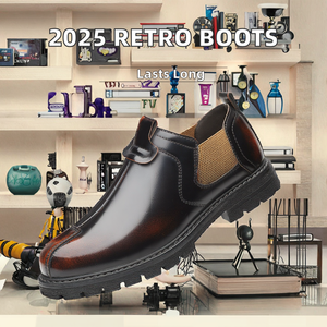 Scarpe da Lavoro Martin da Uomo 2025: Stivali Casual in Pelle Retrò Britannici Alti alla Caviglia, Leggeri e Traspiranti per Primavera e Inverno - Product Image 2