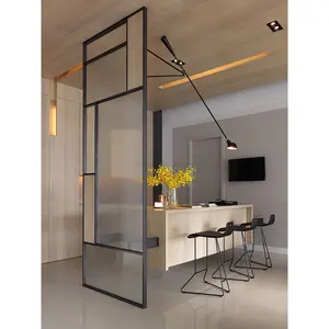 透明蒙德里安设计固定金属玻璃屏幕 & 房间隔板铝屏幕门廊隔板应用