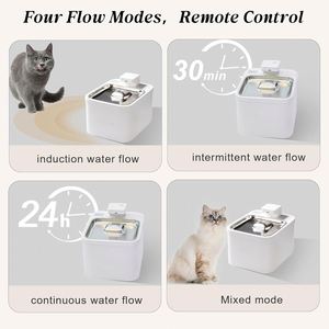 Fontaine à eau sans fil UV pour chat, fontaine à eau automatique pour animaux de compagnie avec capteur intelligent, fontaine à eau pour chat - Product Image 5