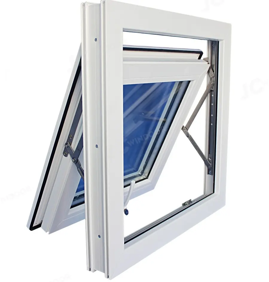 高品質upvcアルミオーニング窓ブルー二重窓
